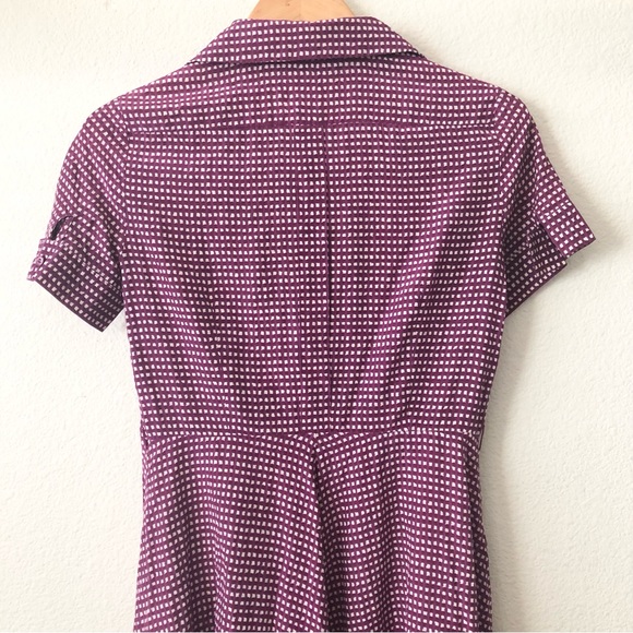 Weekend Max Mara Purple and White Print Women’s Silk Blend Shirt Dress Size 2 - Picture 5 of 8